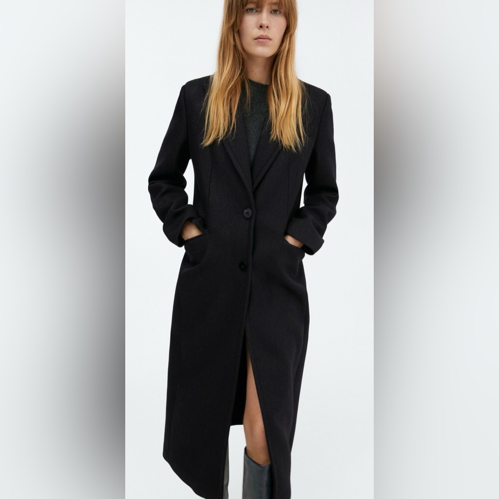 NWOT Mango Classic Dark Gray Pea Coat